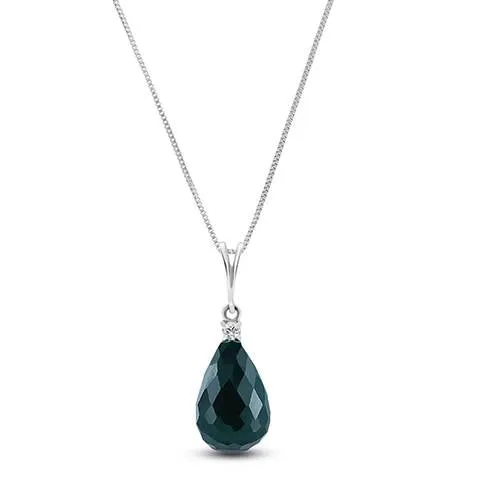 8.85 Carat 14K Solid White Gold Never Lose Emerald Diamond Necklace