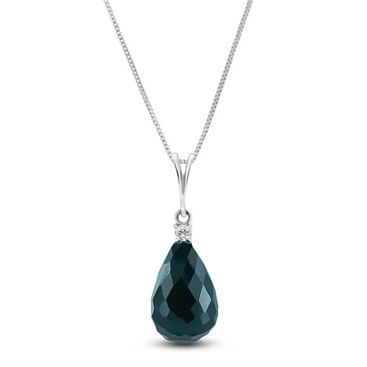 8.85 Carat 14K Solid White Gold Never Lose Emerald Diamond Necklace