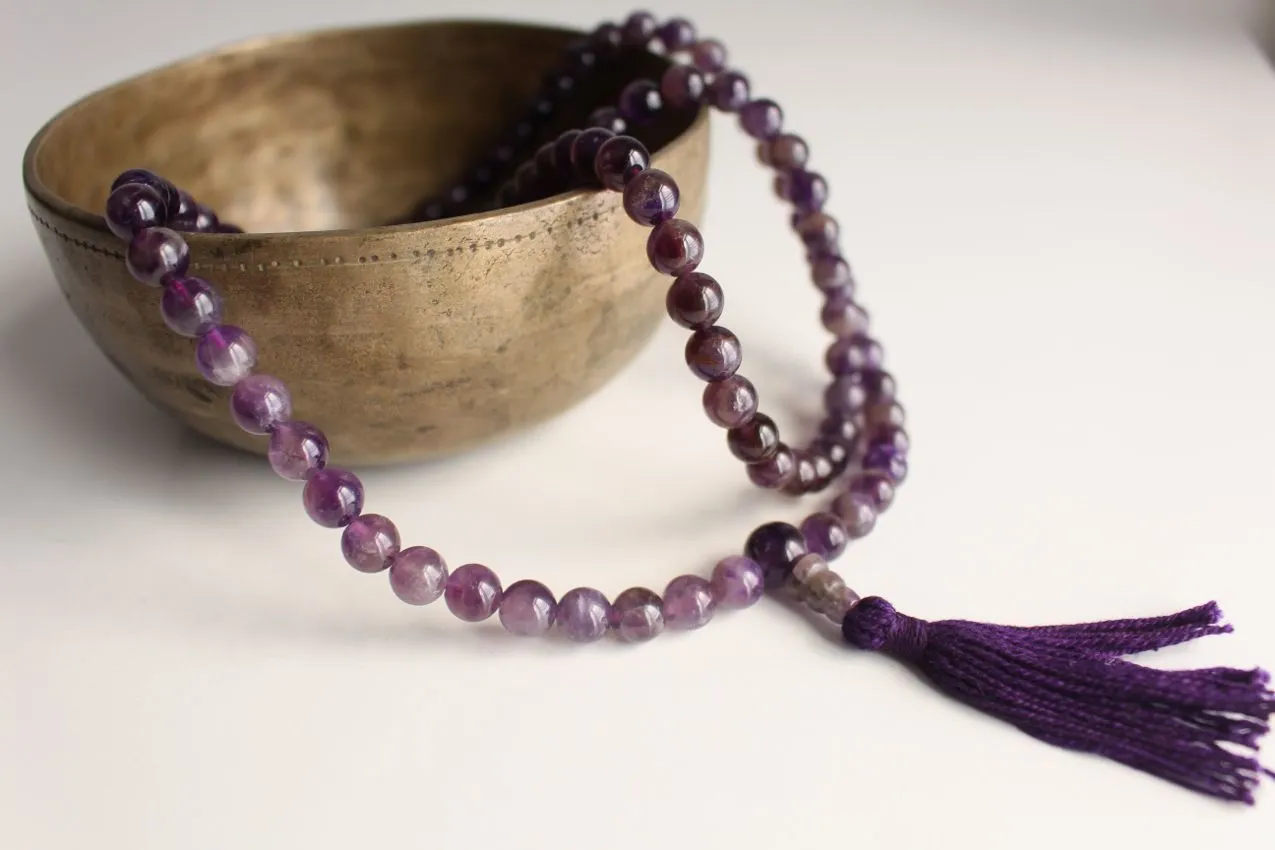 Amethyst Gemstone Tassel Mala