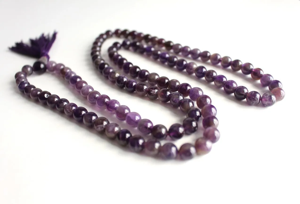 Amethyst Gemstone Tassel Mala