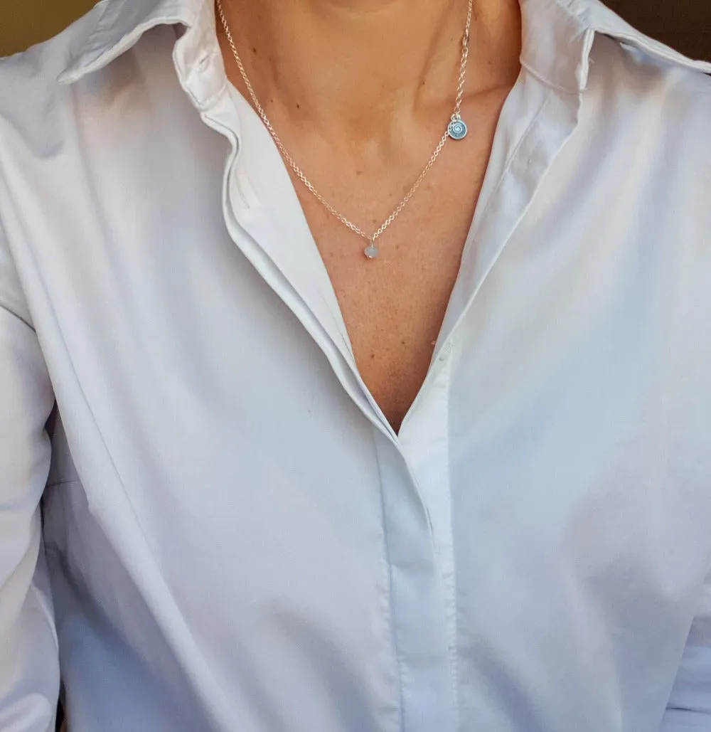 Aquamarine A  Silver Pendant for Women "Stone of Faith"
