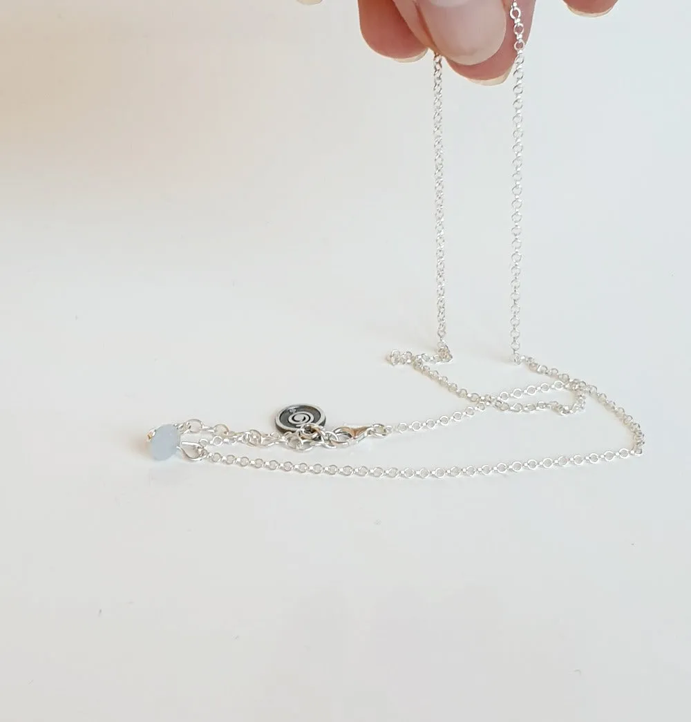 Aquamarine A  Silver Pendant for Women "Stone of Faith"
