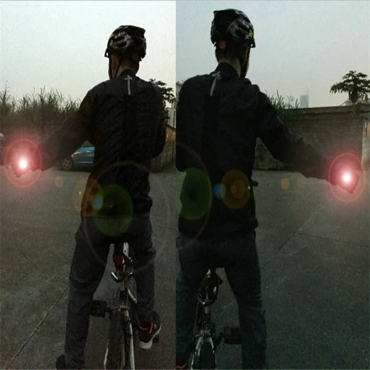 Automatic Induction Turn Signal Gloves Riding Warning Light Gloves, Color:Black(S)