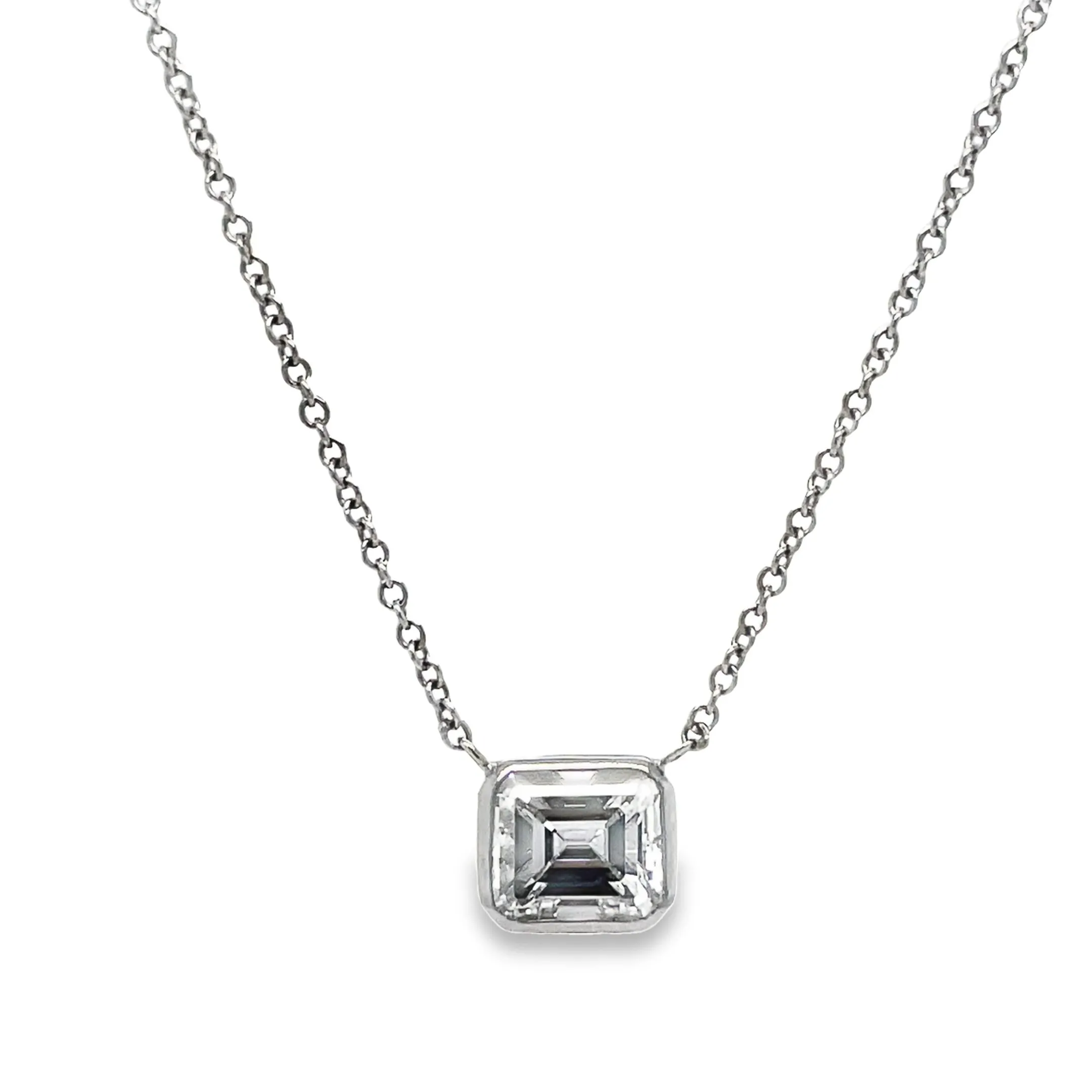 Emerald Cut Diamond Pendant Necklace