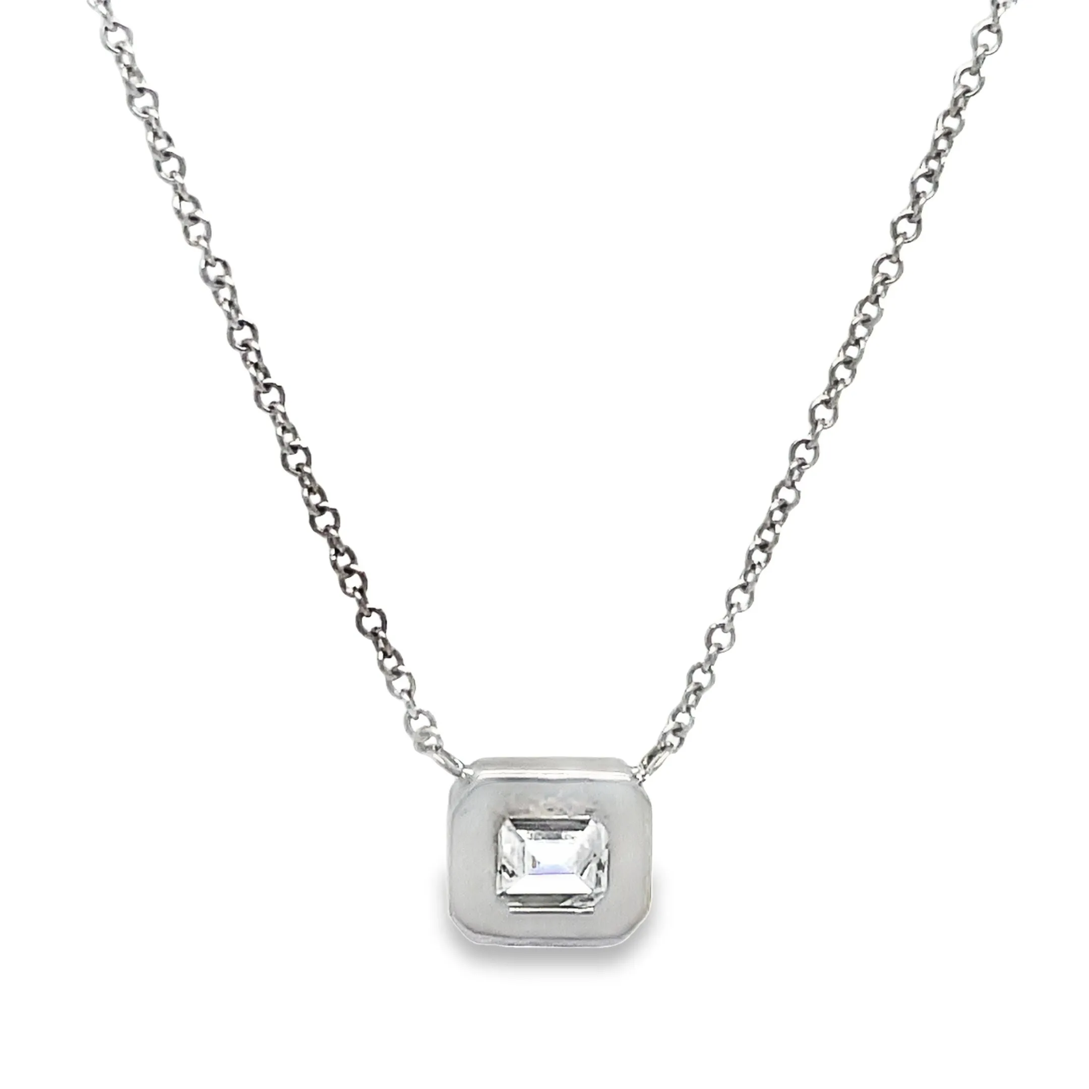 Emerald Cut Diamond Pendant Necklace