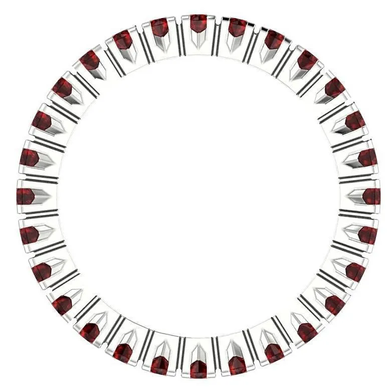 Garnet Gemstone Eternity Ring 14K White Gold