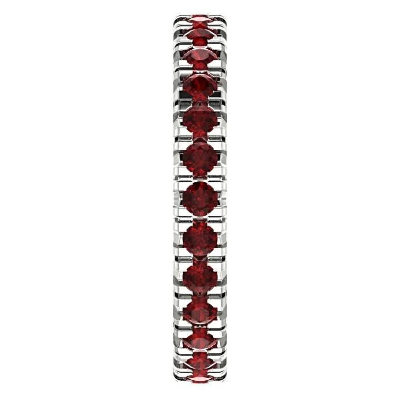 Garnet Gemstone Eternity Ring 14K White Gold