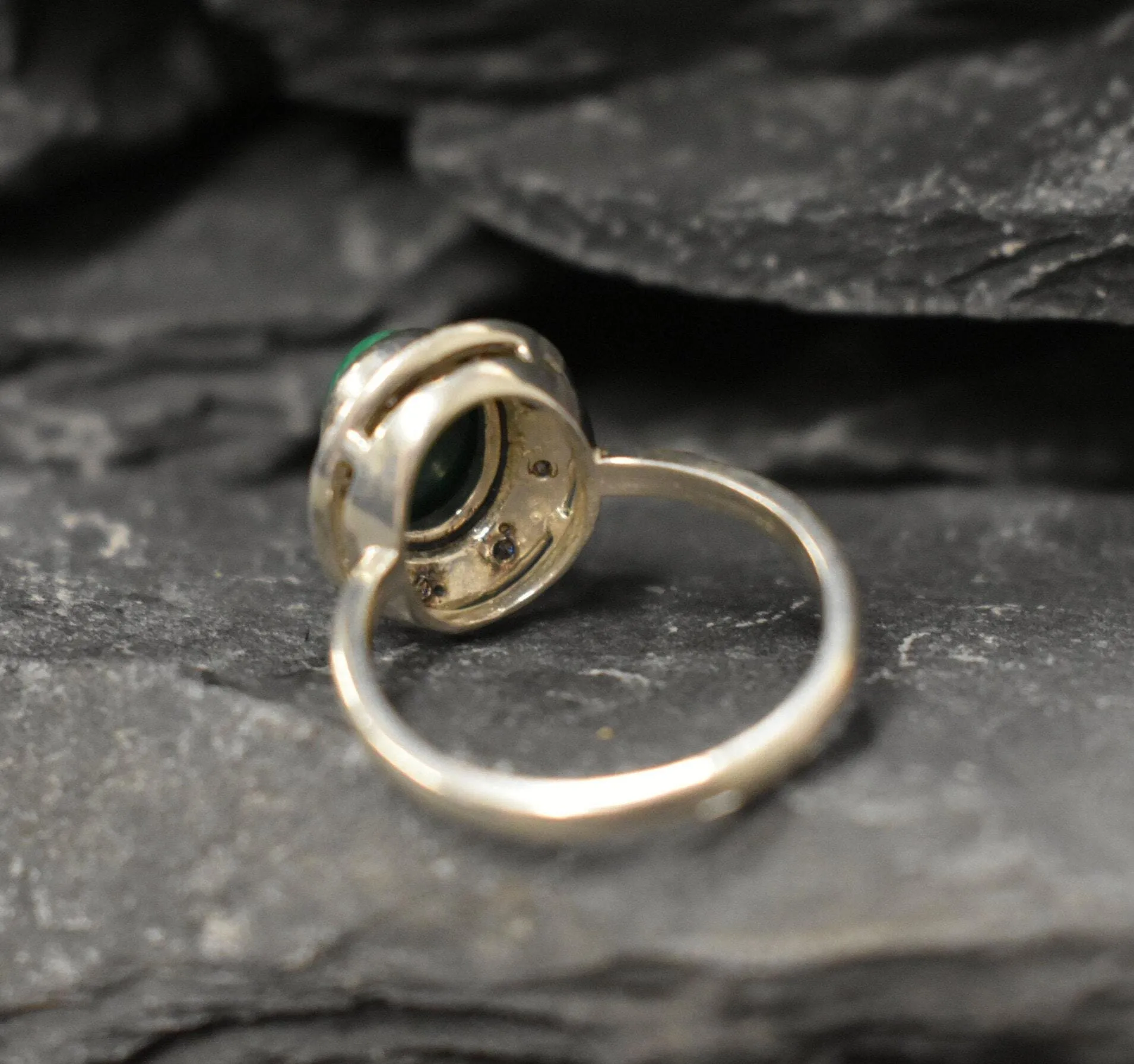 Genuine Malachite Ring - Green Promise Ring - Vintage African Ring