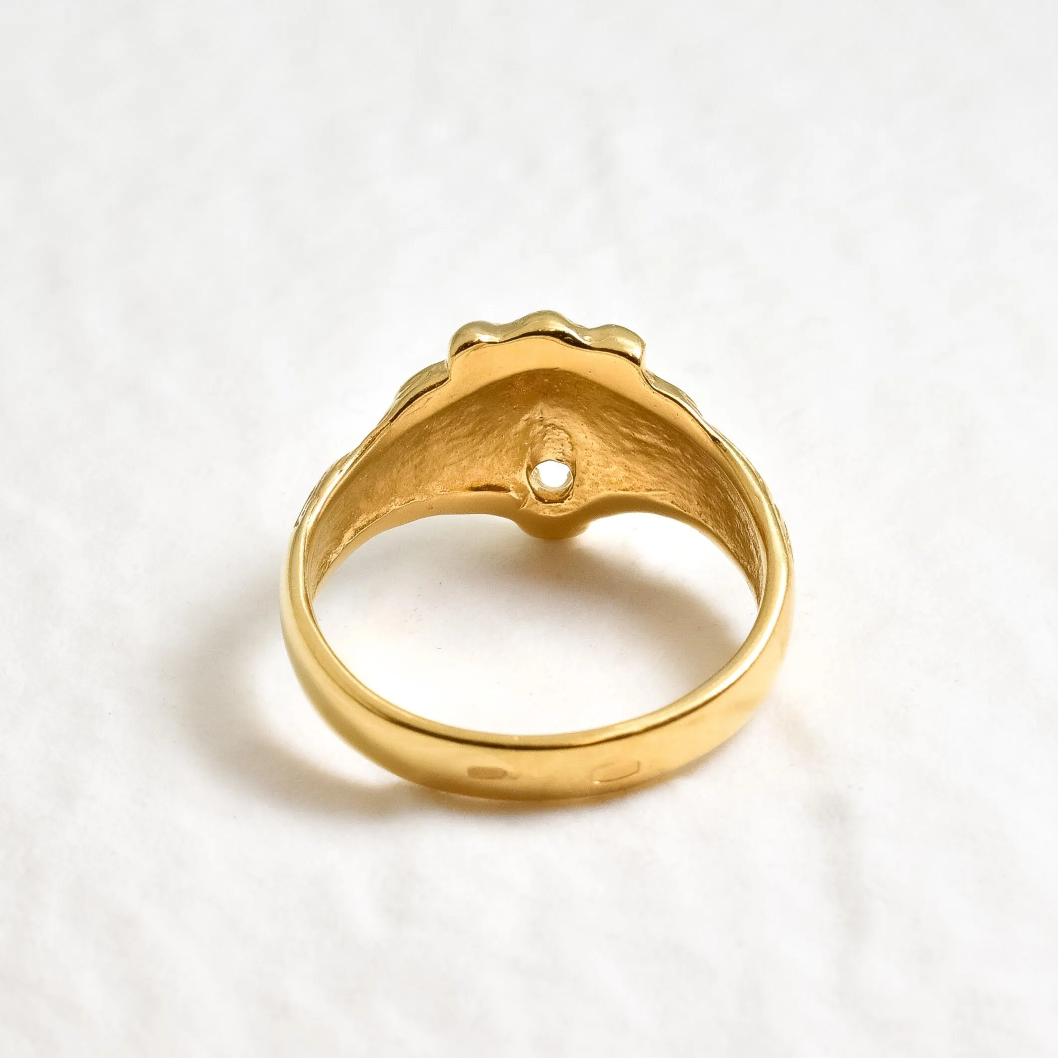Gold Lion Ring - Lion Head Ring, Gold Vintage Ring