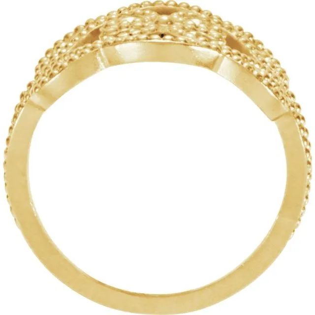 Granulated Filigree Design Ring
