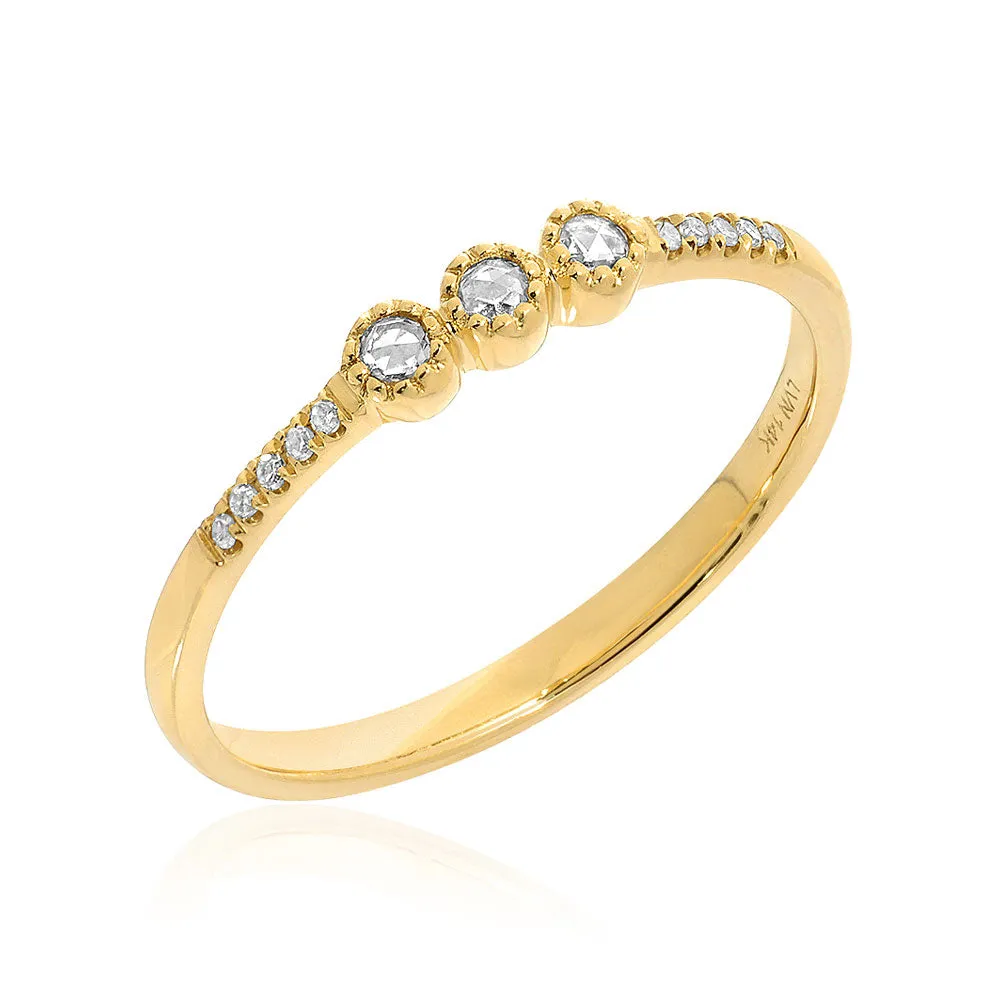 Heirloom Triple Rose Cut Diamond Band