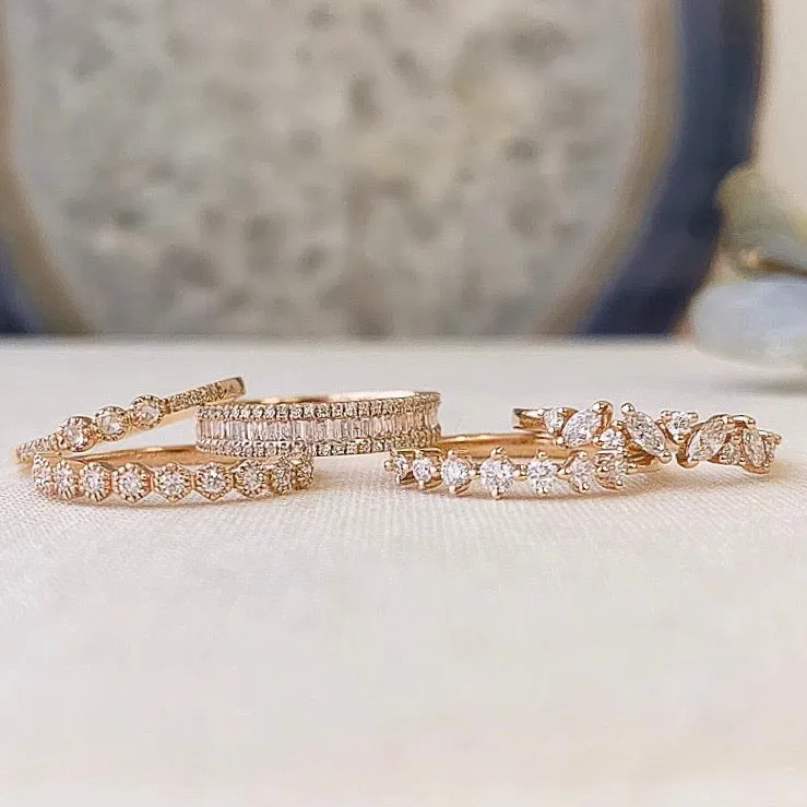 Heirloom Triple Rose Cut Diamond Band