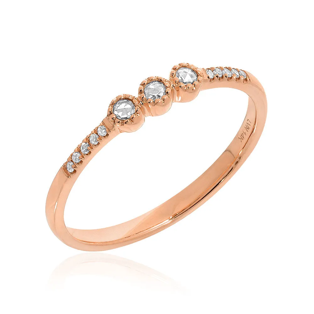 Heirloom Triple Rose Cut Diamond Band