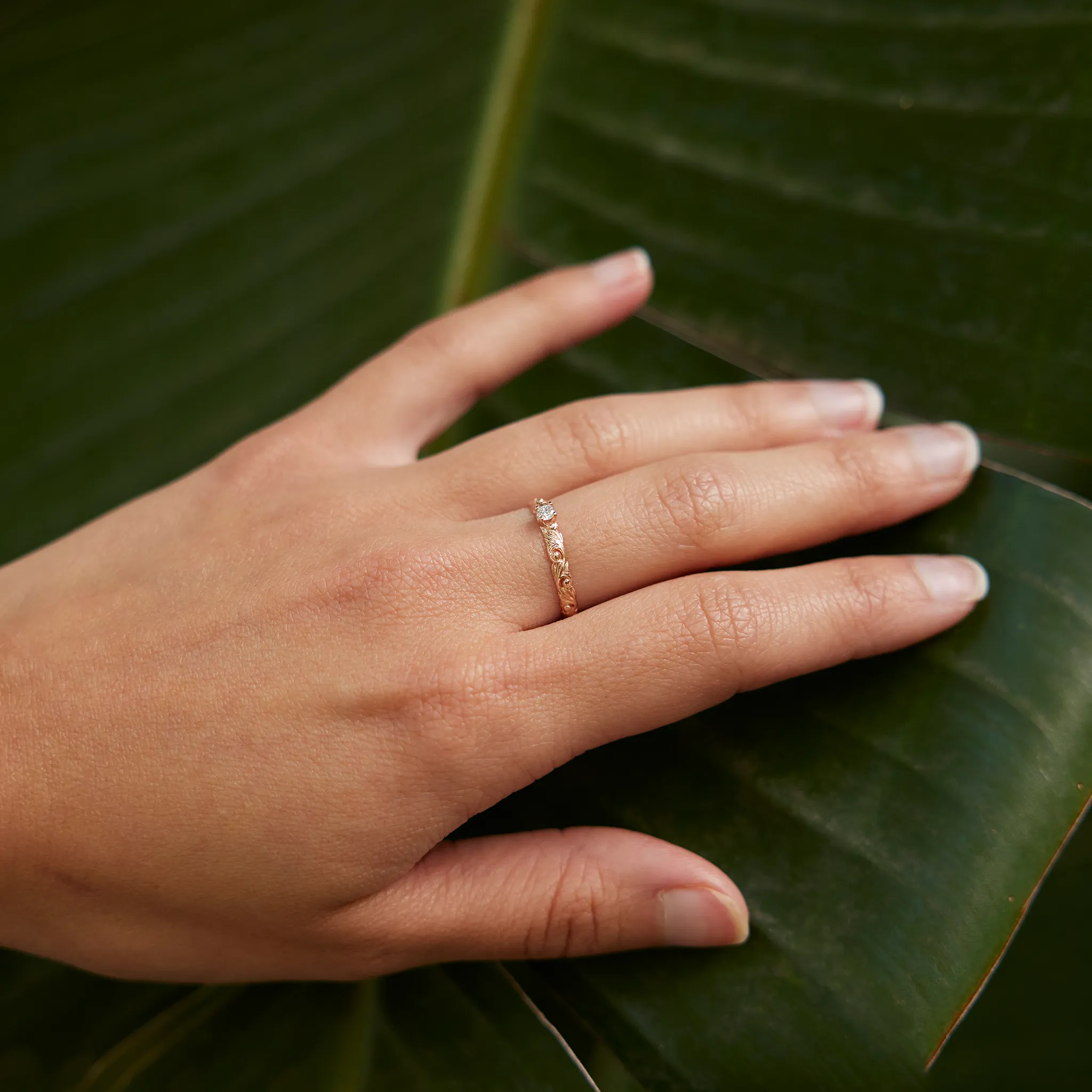Living Heirloom Ring in Rose Gold with Diamonds - 3mm