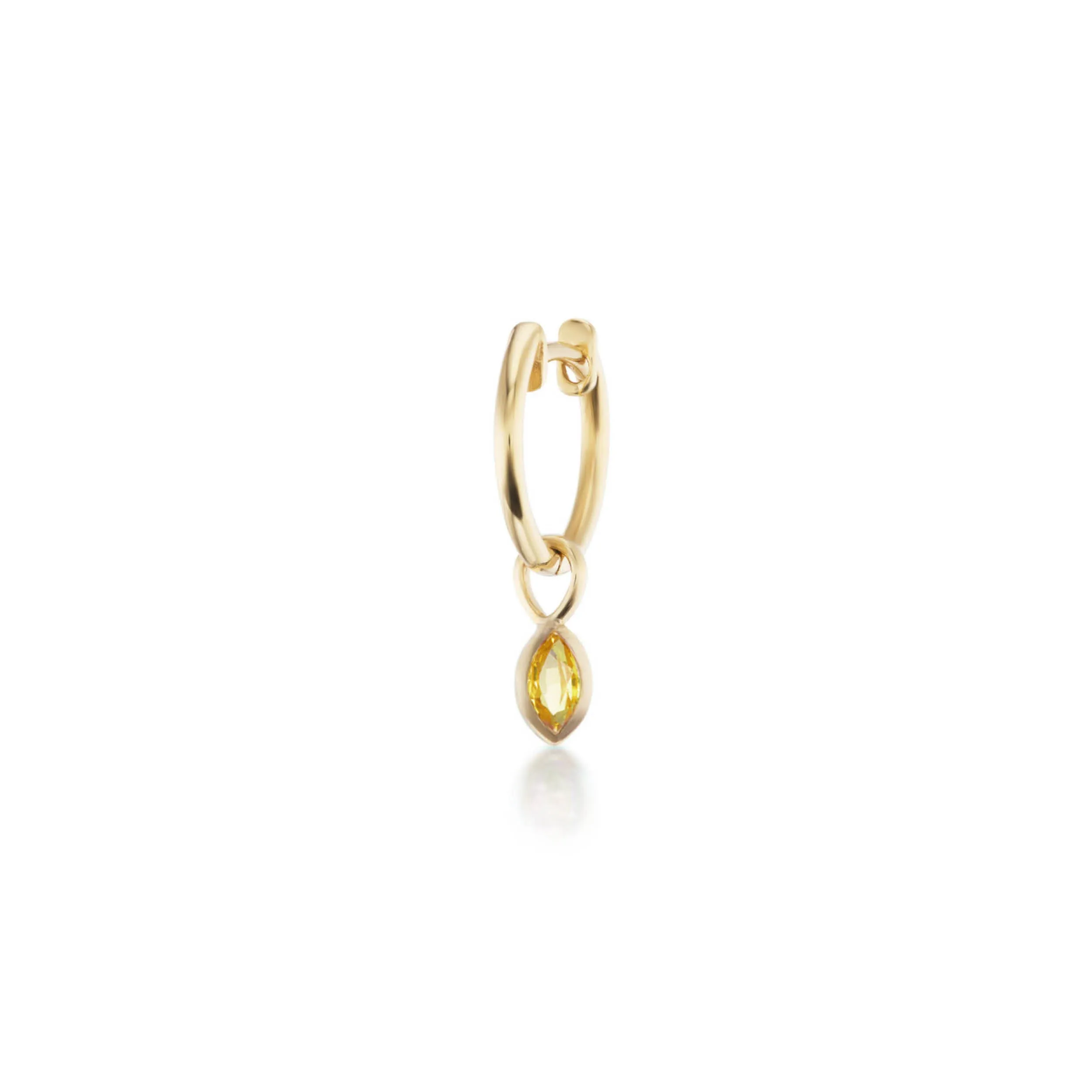 Marquise Yellow Sapphire Bezel Huggie