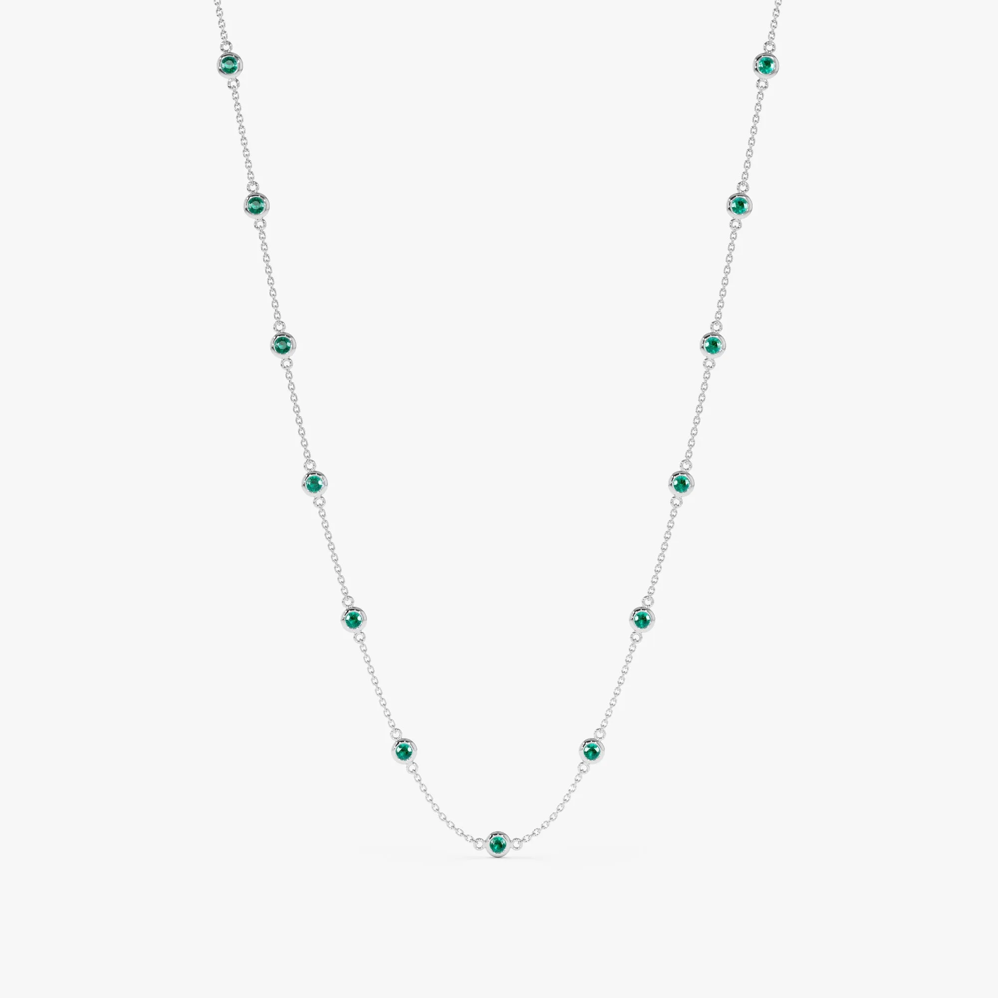 Multi Emerald Station Necklace, Gwen
