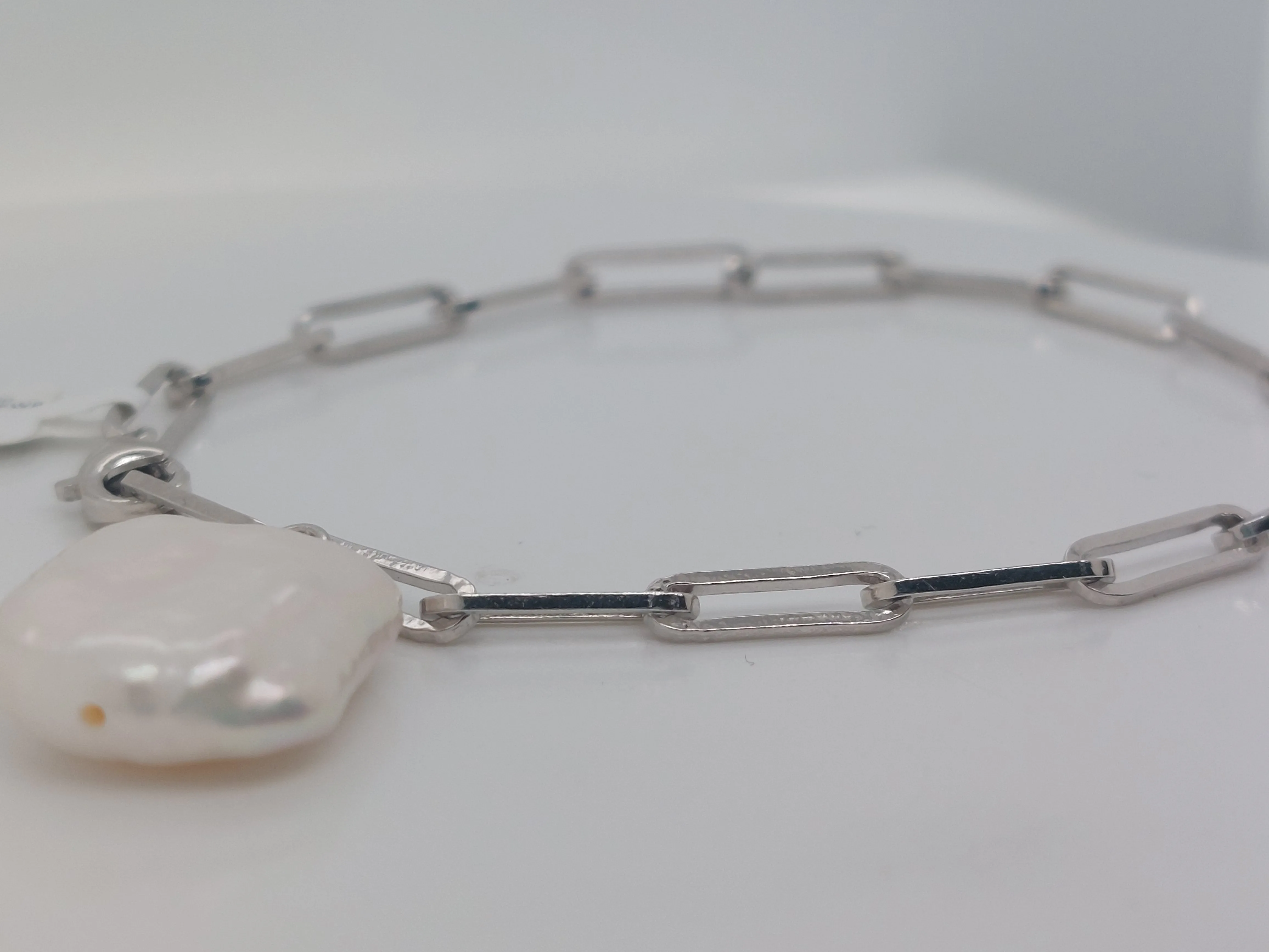 Paperclip Pearl Bracelet