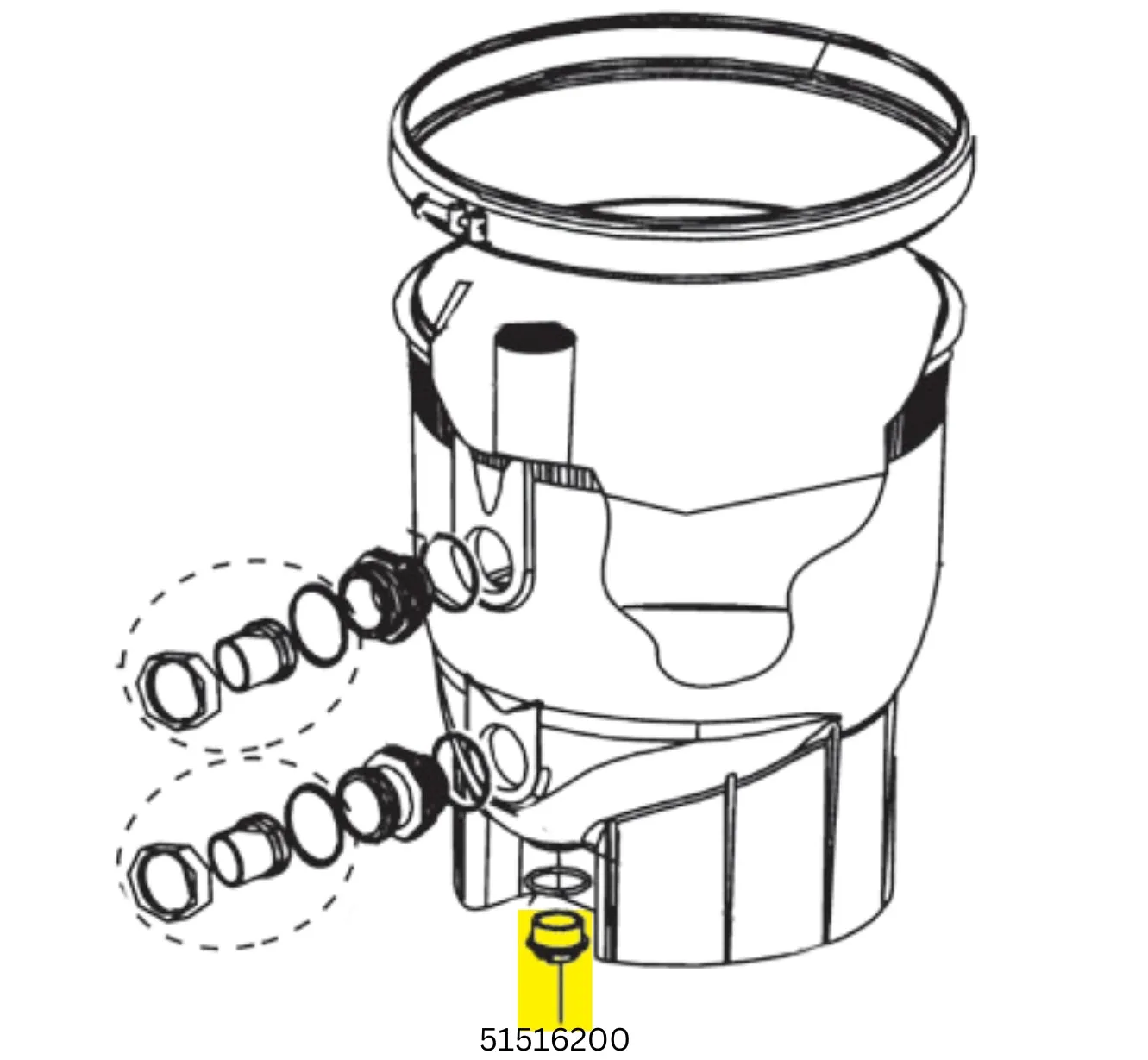 Pentair Drain Cap For Clean & Clear Plus, Predator, and Warrior D.E Filters Before 11/1998 | 51516200
