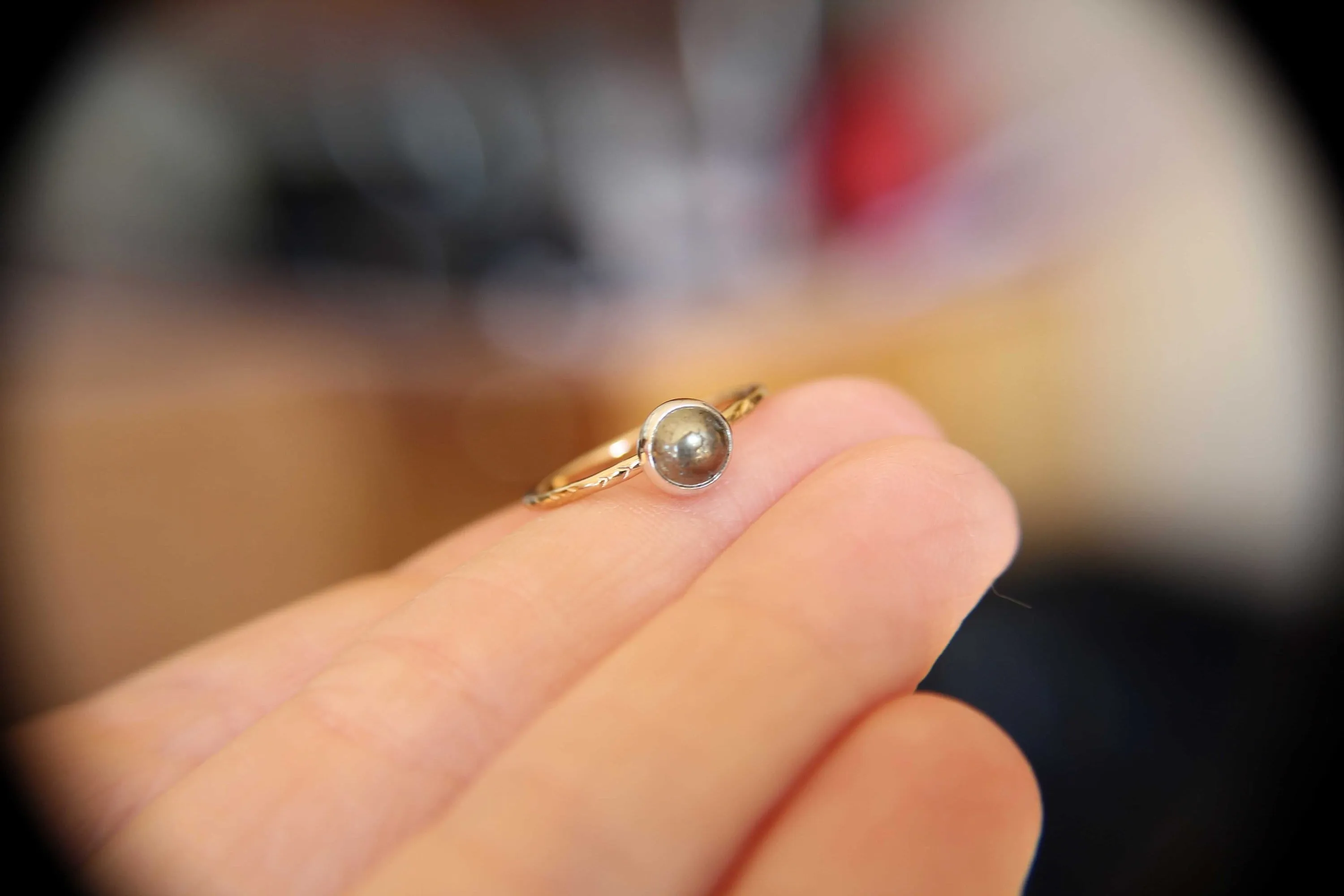 Pyrite Ring, Gemstone Ring, Bohemian Ring, Stamped Jewelry, Pyrite, Gold Ring, Pyrite Jewelry, Unique, Arrow Band, Mixed Metal Ring, Gift
