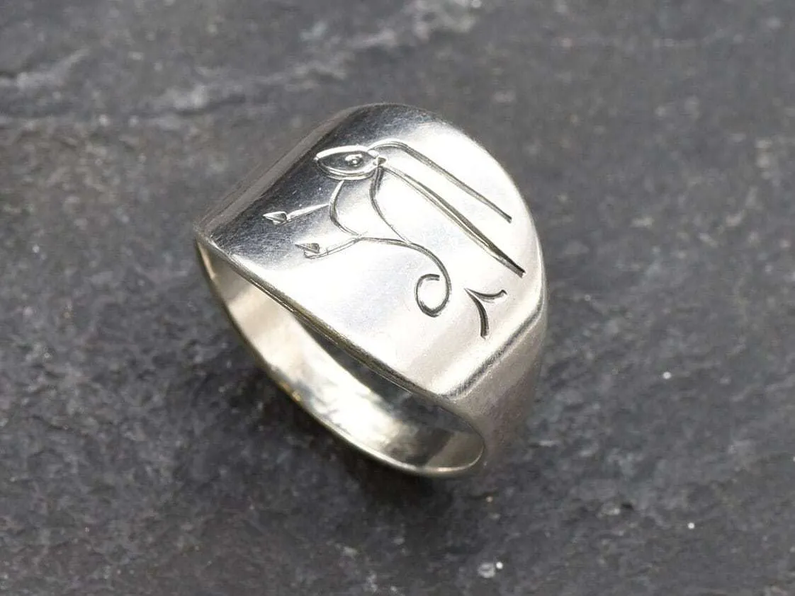 Silver Capricorn Ring - Silver Zodiac Ring - Silver Signet Ring