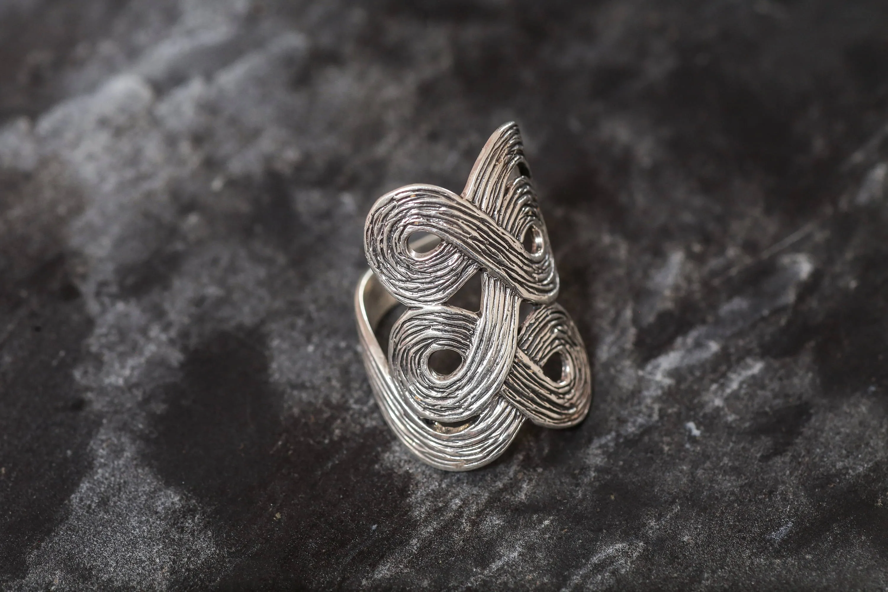 Silver Infinity Ring - Long Silver Ring - Silver Statement Ring