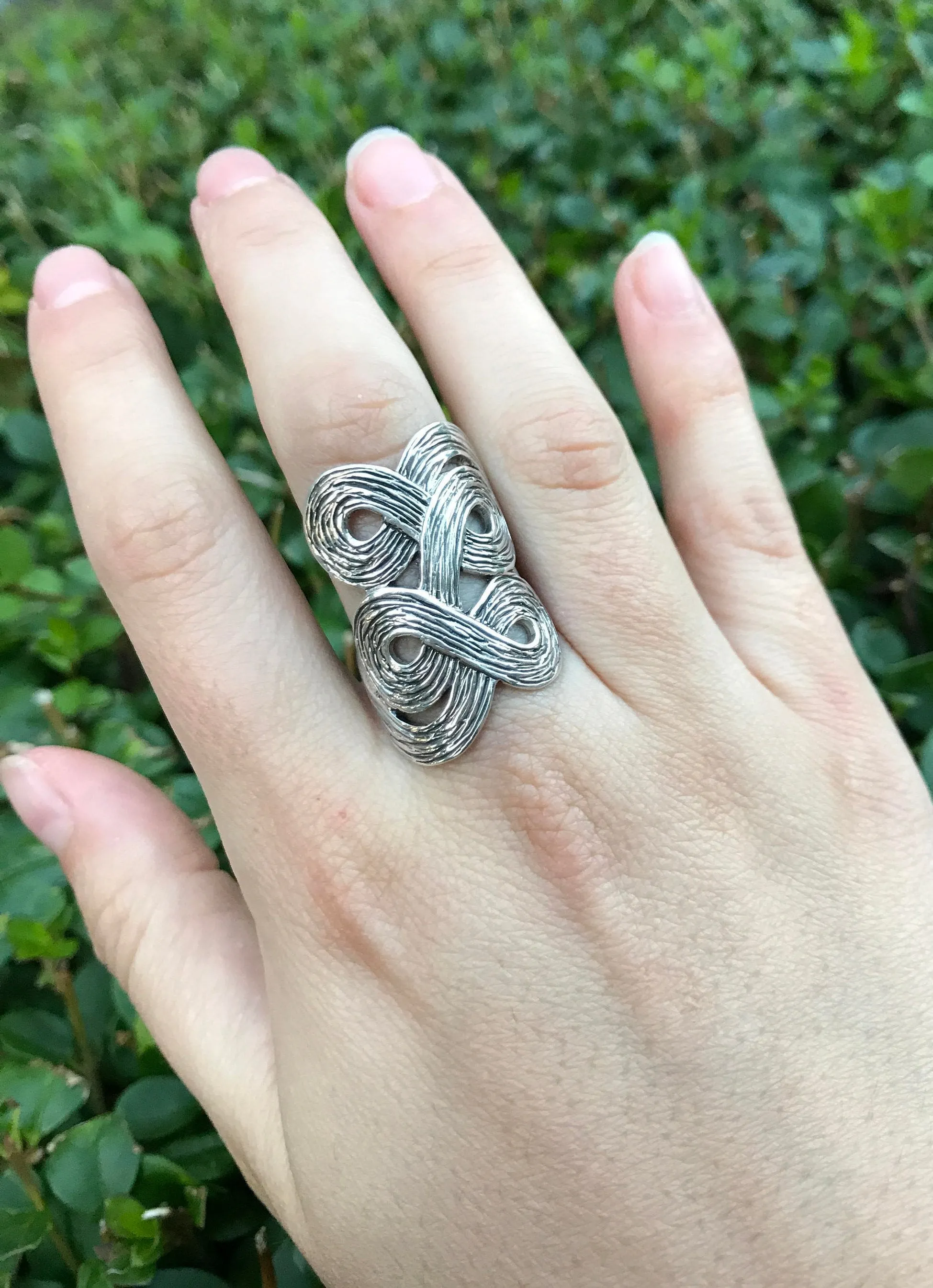 Silver Infinity Ring - Long Silver Ring - Silver Statement Ring