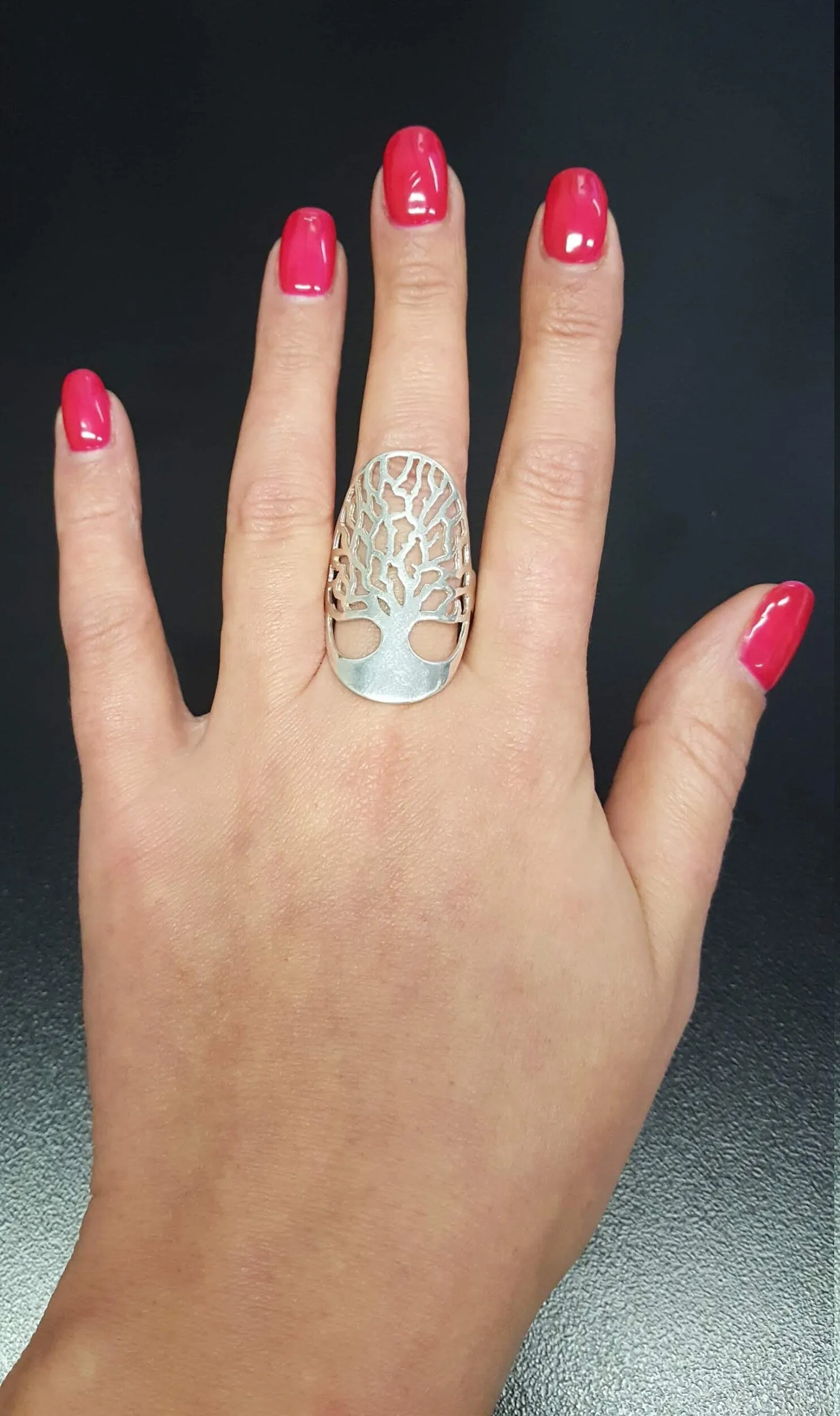 Silver Tree Ring - Tree Statement Ring - Tree of Life Ring