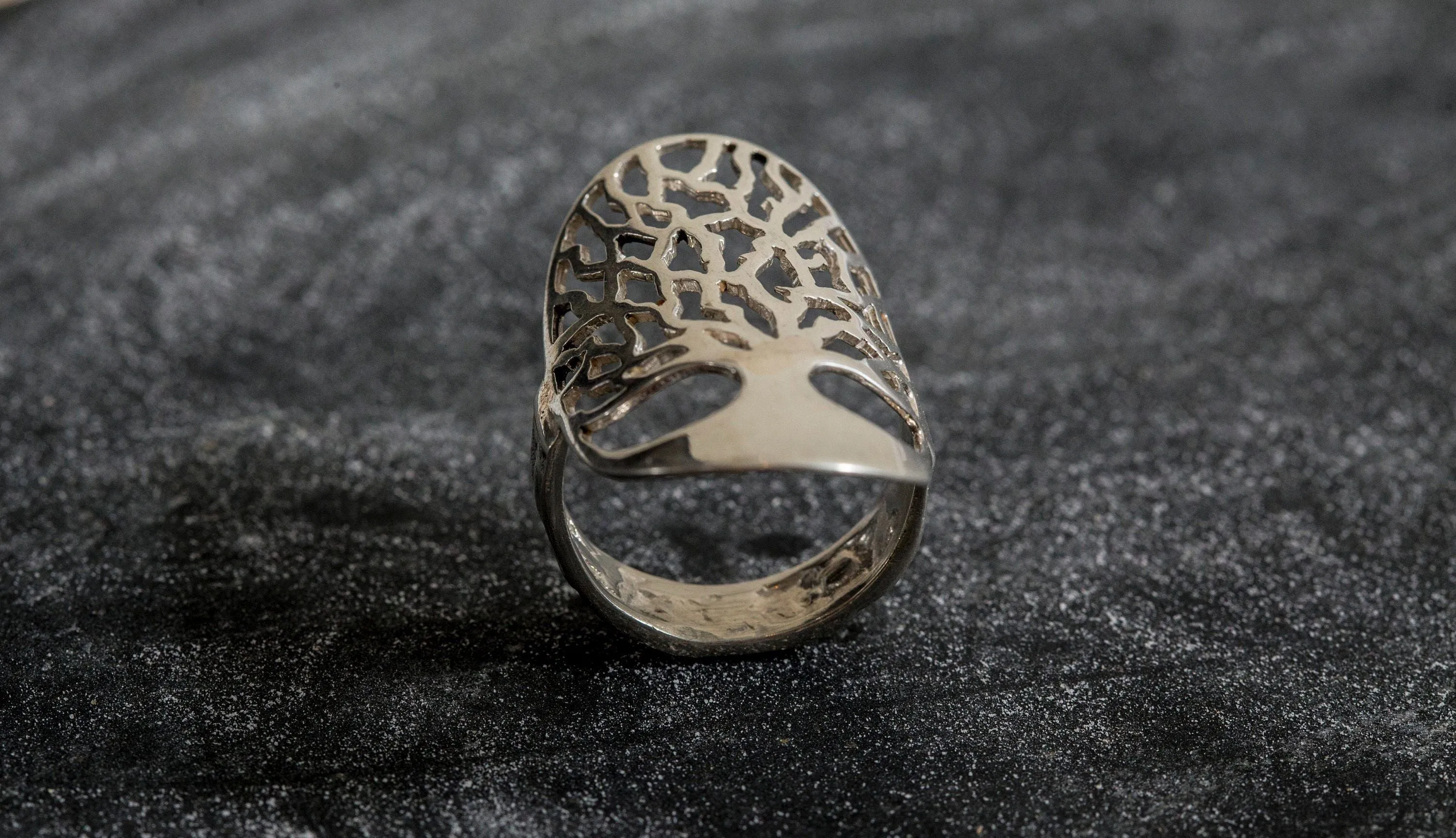 Silver Tree Ring - Tree Statement Ring - Tree of Life Ring