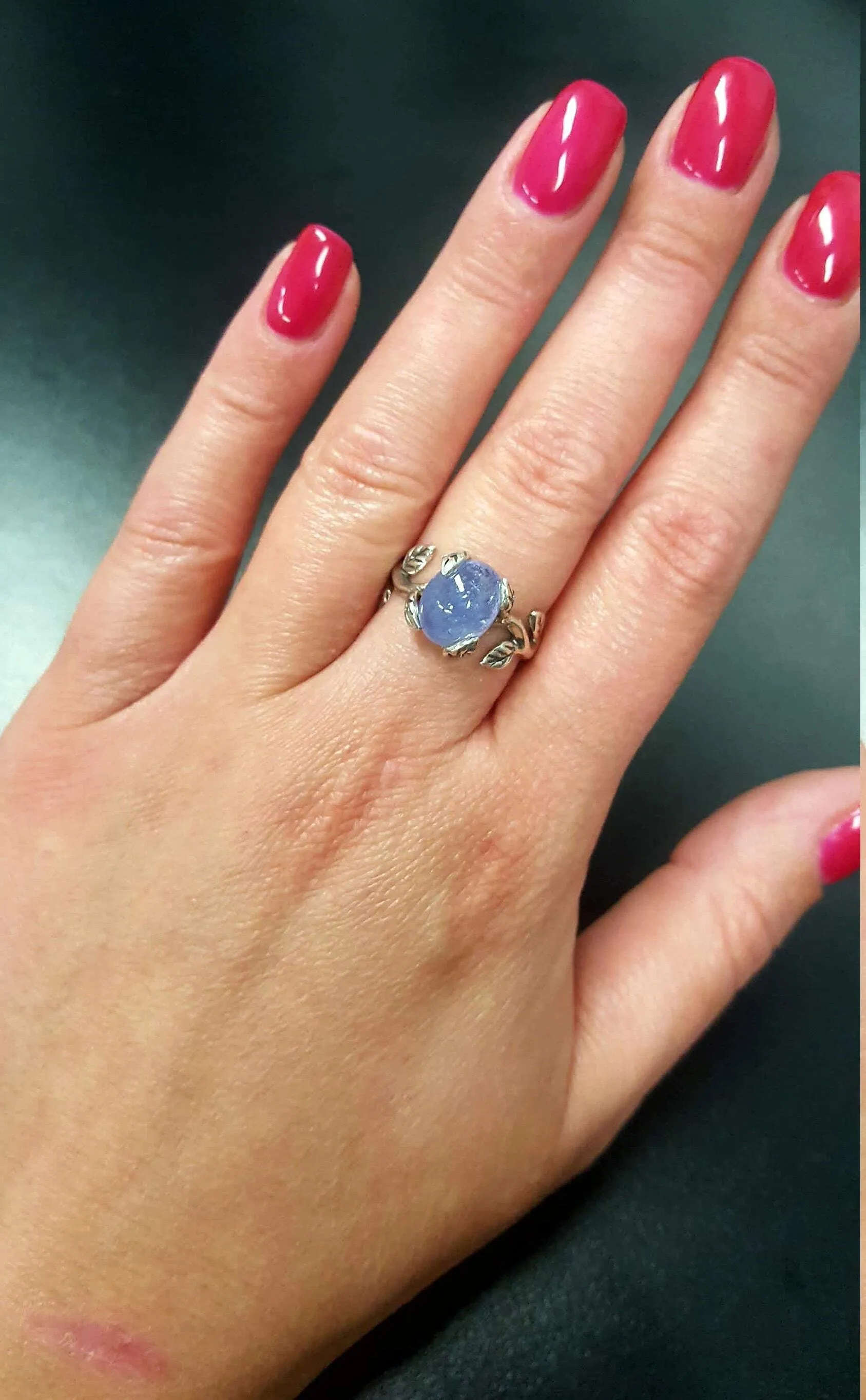 Tanzanite Ring - Blue Leaf Ring - Vintage Branch Ring