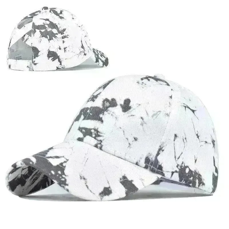 Tie-Dye Hat Pure Cotton Sun Visors Ponytail Cap