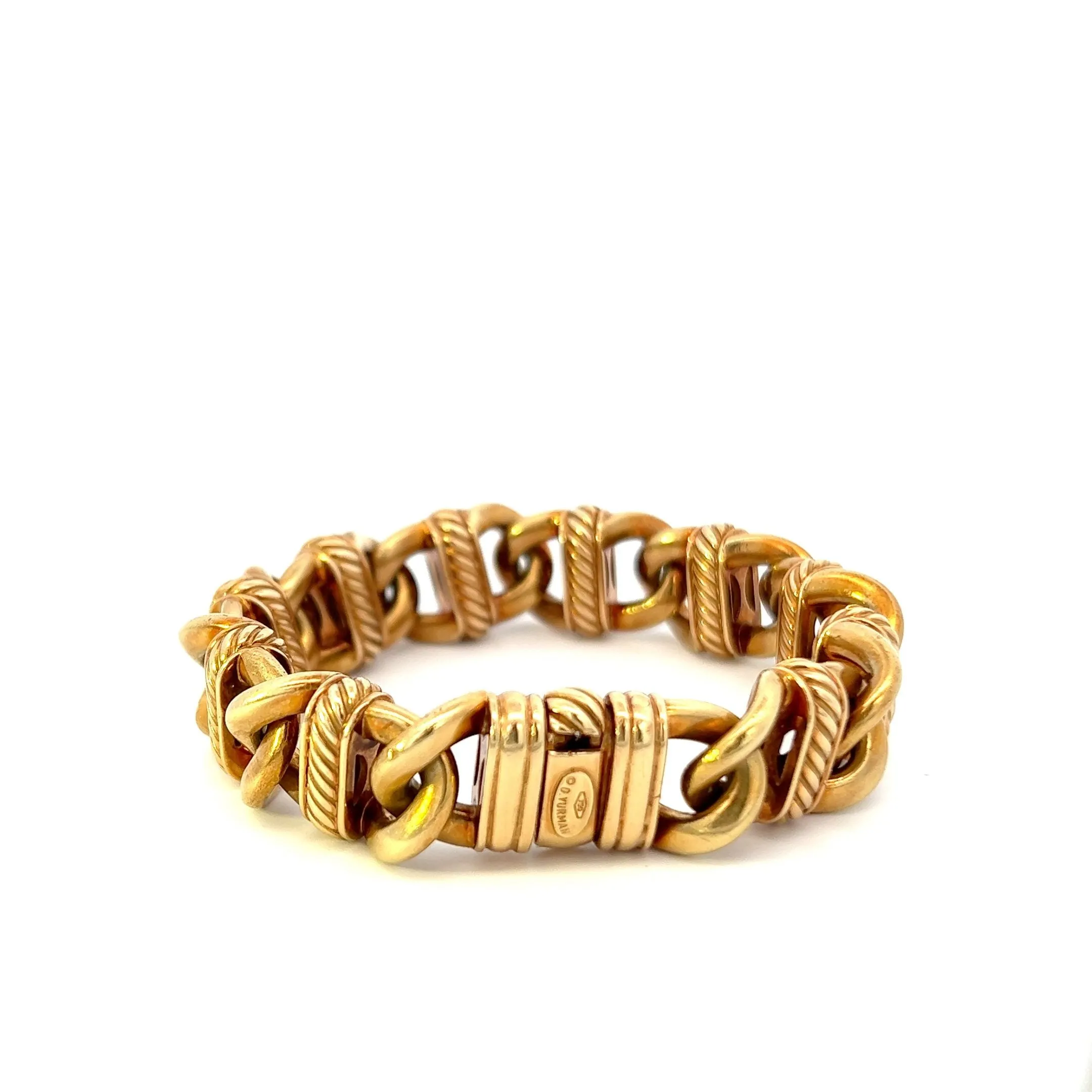 Vintage 18KT Yellow Gold Signed David Yurman Chain Link Bracelet
